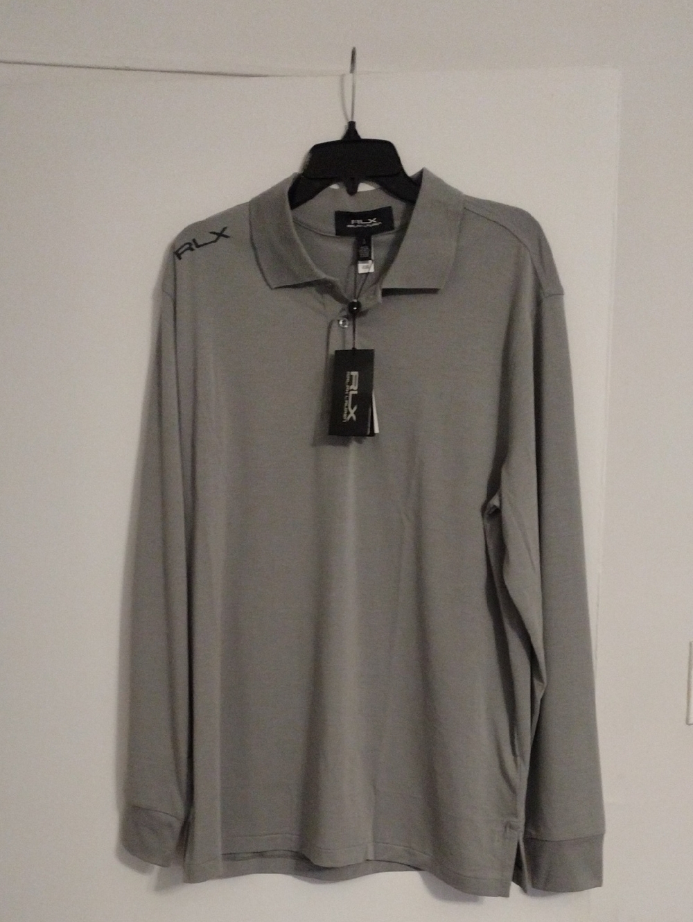 Ralph Lauren RLX Long-Sleeve Polo in Light Gray